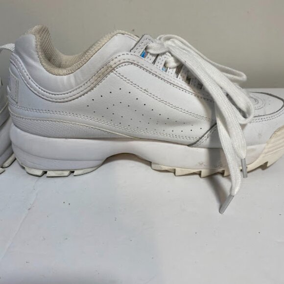Fila White Iridescent Holographic Disruptor 2 Premium Women’s Sneakers Size 8.5 - Picture 5 of 16